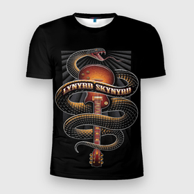 Мужская футболка 3D Slim с принтом LYNYRD SKYNYRD SNAKE в Екатеринбурге, 100% полиэстер с улучшенными характеристиками | приталенный силуэт, круглая горловина, широкие плечи, сужается к линии бедра | alabama | blues | home | lynyrd | music | rock | skynyrd | snake | usa | алабама | блюз | кантри | линэрд | музыка | рок | скинэрд | сша
