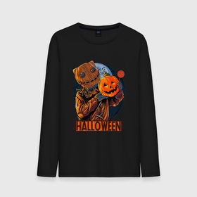 Мужской лонгслив хлопок с принтом Halloween Scarecrow в Петрозаводске, 100% хлопок |  | art | bat | halloween | halwin | moon | pumpkin | scarecrow | stuffed | арт | летучая мышь | луна | пугало | тыква | хэллоуин | хэлуин | чучело
