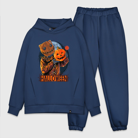 Мужской костюм хлопок OVERSIZE с принтом Halloween Scarecrow в Санкт-Петербурге,  |  | art | bat | halloween | halwin | moon | pumpkin | scarecrow | stuffed | арт | летучая мышь | луна | пугало | тыква | хэллоуин | хэлуин | чучело