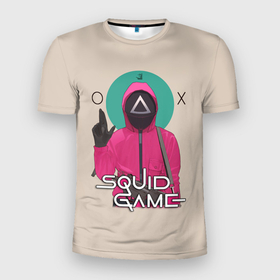 Мужская футболка 3D Slim с принтом Squid game   Игра в кальмара треугольник в Санкт-Петербурге, 100% полиэстер с улучшенными характеристиками | приталенный силуэт, круглая горловина, широкие плечи, сужается к линии бедра | squid game | аноним | игра в кальмара | игра в кальмаров | игра на выживание | игры | маска | распорядитель | сериал | сотрудник | фильм