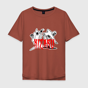 Мужская футболка хлопок Oversize с принтом КИЗАРУ   KIZARU в Курске, 100% хлопок | свободный крой, круглый ворот, “спинка” длиннее передней части | ghost | kizaru | rap | trakizarubtf | кизару | кизяка | призрак | реп