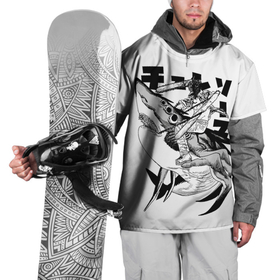 Накидка на куртку 3D с принтом Человек бензопила на акуле в Санкт-Петербурге, 100% полиэстер |  | chainsaw man | акула | аниме | бензопила | демон бензопилы | дэнджи | манга | монстр | охотник на демонов | человекбензопила