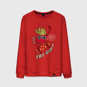 Мужской свитшот хлопок с принтом Fry day , 100% хлопок |  | Тематика изображения на принте: friday | картошка фри | кетчуп | лучший день | приколы | пятница | скейт