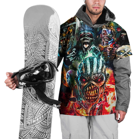 Накидка на куртку 3D с принтом Iron Maiden (allover) в Новосибирске, 100% полиэстер |  | Тематика изображения на принте: iron maiden | senjutsu | айрон мейден | группы | монстры | музыка | рок | хевиметал | черепа