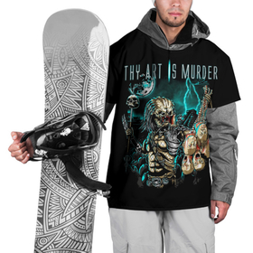 Накидка на куртку 3D с принтом Thy Art Is Murder   Human Target , 100% полиэстер |  | death metal | deathcore | thy art is murder | группы | дэткор | метал | музыка | рок | хищник