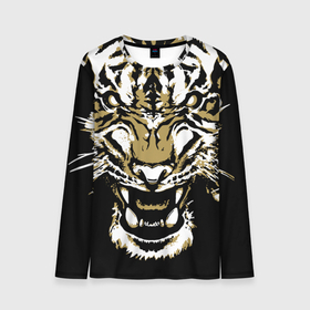 Мужской лонгслив 3D с принтом Рычание джунглей в Санкт-Петербурге, 100% полиэстер | длинные рукава, круглый вырез горловины, полуприлегающий силуэт | 2022 | african | direct look | master of the jungle | muzzle | new year | predator | tiger | year of the tiger | африканский | год тигра | новый год | прямой взгляд | тигр | хищник | хозяин джунглей