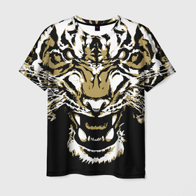 Мужская футболка 3D с принтом Рычание джунглей в Екатеринбурге, 100% полиэфир | прямой крой, круглый вырез горловины, длина до линии бедер | 2022 | african | direct look | master of the jungle | muzzle | new year | predator | tiger | year of the tiger | африканский | год тигра | новый год | прямой взгляд | тигр | хищник | хозяин джунглей