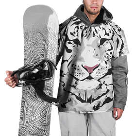 Накидка на куртку 3D с принтом Белый снежный тигр , 100% полиэстер |  | 2022 | art | beast | new year | predator | splashes and drops | white tiger | year of the tiger | белый тигр | брызги и капли | год тигра | зверь | искусство | новый год | хищник