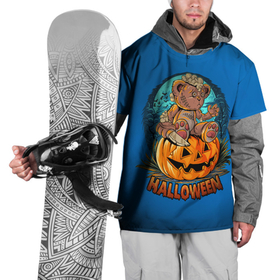 Накидка на куртку 3D с принтом Мишка маньяк в Тюмени, 100% полиэстер |  | halloween | арт | графика | зомби | медведь | мистика | праздник | тыква | ужасы | хэллоуин
