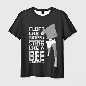 Мужская футболка 3D с принтом Жаль как пчела , 100% полиэфир | прямой крой, круглый вырез горловины, длина до линии бедер | box | muhammad ali | sport | sports | sportsmen | бокс | легенда | мухаммад али | спорт | спортсмен