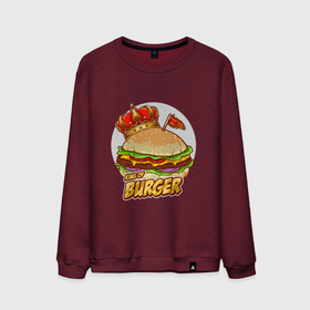 Мужской свитшот хлопок с принтом Королевский бургер , 100% хлопок |  | Тематика изображения на принте: булочка | бургер | гамбургер | иллюстрация | корона | котлета | макдак | чизбургер