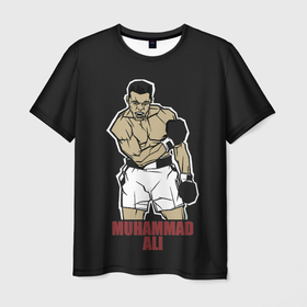 Мужская футболка 3D с принтом Мухаммед арт , 100% полиэфир | прямой крой, круглый вырез горловины, длина до линии бедер | box | muhammad ali | sport | sports | sportsmen | бокс | легенда | мухаммад али | мухаммед али | спорт | спортсмен