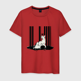 Мужская футболка хлопок с принтом Штрих код королевы кошка в Новосибирске, 100% хлопок | прямой крой, круглый вырез горловины, длина до линии бедер, слегка спущенное плечо. | киса | киска | королева | кошка | львица | пантера | тигрица