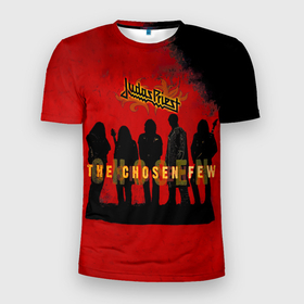 Мужская футболка 3D Slim с принтом The Chosen Few   Judas Priest в Екатеринбурге, 100% полиэстер с улучшенными характеристиками | приталенный силуэт, круглая горловина, широкие плечи, сужается к линии бедра | judas priest | альбом | гленн типтон | джудас прист | йен хилл | ричи фолкнер | роб хэлфорд | рок группа | скотт трэвис | хэвиметалгруппа