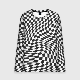 Мужской лонгслив 3D с принтом Черно белая клетка | Black and white squares в Новосибирске, 100% полиэстер | длинные рукава, круглый вырез горловины, полуприлегающий силуэт | free | minimalist | minimum | арт | бежевый | белый | буквы | вебер | горы | девушка | дизайн | женское | живопись | кружки | линии | минимализм | море | пейзаж | природа | редбаббл | стикеры | футболки | цветок