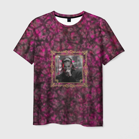Мужская футболка 3D с принтом Дамиано Давид (Damiano David) концертное фото в Тюмени, 100% полиэфир | прямой крой, круглый вырез горловины, длина до линии бедер | damiano | domiano | maneskin | дамиано | дамиано давид | манескин