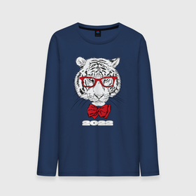 Мужской лонгслив хлопок с принтом Белый тигр в красных очках в Новосибирске, 100% хлопок |  | Тематика изображения на принте: 2022 | beast | bow tie | fangs | merry christmas | new year | predator | stern grin | white water tiger | year of the tiger | белый водяной тигр | галстук бабочка | год тигра | зверь | клыки | красные очки | новый год | суровый оскал | хищни