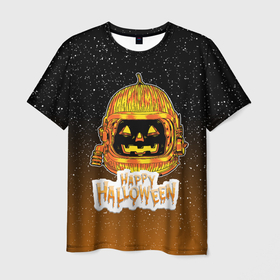 Мужская футболка 3D с принтом ТЫКВА КОСМОНАВТ | SPACE HALLOWEEN в Тюмени, 100% полиэфир | прямой крой, круглый вырез горловины, длина до линии бедер | halloween | haloween | space halloween | тыква космонавт | хеллоин | хеллоуин | хелоин | хелоуин | хэллоин | хэллоуин | хэлоин | хэлоуин