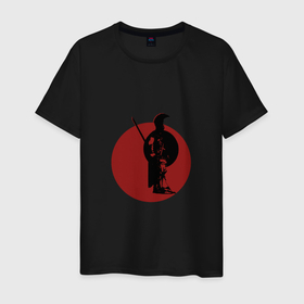 Мужская футболка хлопок с принтом Личный Легионер в Тюмени, 100% хлопок | прямой крой, круглый вырез горловины, длина до линии бедер, слегка спущенное плечо. | легион | легионер | минимализм | рим | солдат
