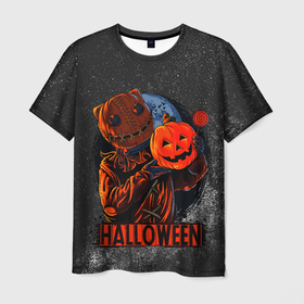Мужская футболка 3D с принтом Welcom to hell в Екатеринбурге, 100% полиэфир | прямой крой, круглый вырез горловины, длина до линии бедер | halloween | арт | графика | зомби | мистика | праздник | тыква | ужасы | хэллоуин