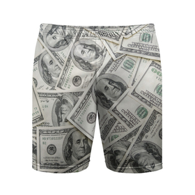 Мужские шорты спортивные с принтом dollars money в Кировске,  |  | Тематика изображения на принте: money | баксы | богатство | богатый | денежный | деньги | доллары | дорогой | лучший