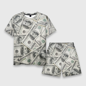 Мужской костюм с шортами 3D с принтом dollars money в Петрозаводске,  |  | money | баксы | богатство | богатый | денежный | деньги | доллары | дорогой | лучший
