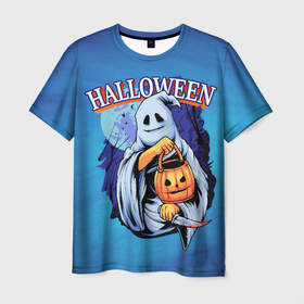Мужская футболка 3D с принтом Ghost в Екатеринбурге, 100% полиэфир | прямой крой, круглый вырез горловины, длина до линии бедер | halloween | арт | графика | мистика | праздник | привидение | призрак | ужасы | хэллоуин