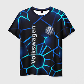 Мужская футболка 3D с принтом Фольксваген 3D плиты в Курске, 100% полиэфир | прямой крой, круглый вырез горловины, длина до линии бедер | 3d плиты | 3d плиты с подсветкой | 3д плиты | 3д плиты с подсветкой | das auto | golf | logo | polo | tuareg | volkswagen | vw | дас авто | лого | логотип | логотип фольксваген | пассат | подсветка 3d плит | подсветка 3д плит