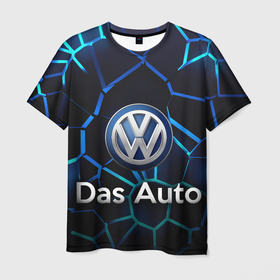 Мужская футболка 3D с принтом Volkswagen слоган Das Auto в Санкт-Петербурге, 100% полиэфир | прямой крой, круглый вырез горловины, длина до линии бедер | 3d плиты | 3d плиты с подсветкой | 3д плиты | 3д плиты с подсветкой | das auto | golf | logo | polo | tuareg | volkswagen | vw | дас авто | лого | логотип | логотип фольксваген | пассат | подсветка 3d плит | подсветка 3д плит