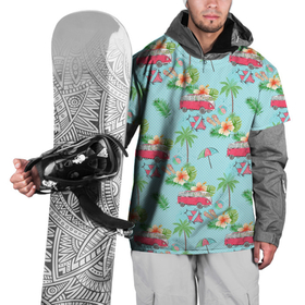 Накидка на куртку 3D с принтом Путешествие хиппи в Курске, 100% полиэстер |  | Тематика изображения на принте: 80 е | vice city | дорога | пляж | путешествие | фургон | хиппи
