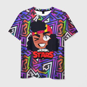 Мужская футболка 3D с принтом Meg из игры Brawl Stars в Санкт-Петербурге, 100% полиэфир | прямой крой, круглый вырез горловины, длина до линии бедер | brawl | brawl stars | brawlstars | mec | meg | бравл | бравлстарс | мег | мек | мэг | мэк