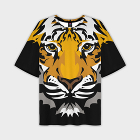Мужская футболка OVERSIZE 3D с принтом Суровый взгляд тигра в Новосибирске,  |  | 2022 | beast | look | merry christmas | new year | predator | stern | tiger | year of the tiger | взгляд | год тигра | зверь | новый год | суровый | тигр | хищник