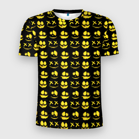 Мужская футболка 3D Slim с принтом Прикольные смайлы    Halloween   Awesom and kill face в Тюмени, 100% полиэстер с улучшенными характеристиками | приталенный силуэт, круглая горловина, широкие плечи, сужается к линии бедра | halloween | костюмы на хэллоун | праздник | хайп | хэллоуин
