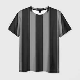 Мужская футболка 3D с принтом ретро полосы в Новосибирске, 100% полиэфир | прямой крой, круглый вырез горловины, длина до линии бедер | 3д | минимализм | полосы | фон | черно белое