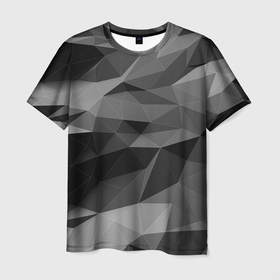 Мужская футболка 3D с принтом gray abstraction серая абстракция в Новосибирске, 100% полиэфир | прямой крой, круглый вырез горловины, длина до линии бедер | 3d | gray | gray abstraction | абстракция | монохром | серый | фон | черно белый | черное белое | черный и белый