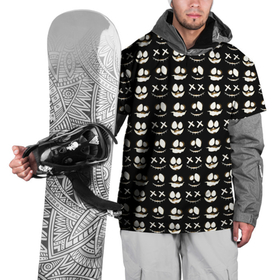 Накидка на куртку 3D с принтом Позитивные смайлы   асом и килл фейс   Black ver. , 100% полиэстер |  | halloween | костюмы на хэллоун | праздник | хайп | хэллоуин