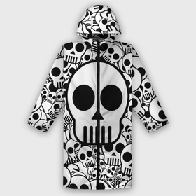 Дождевик унисекс 3D с принтом черепа чб в городе Новоалтайск,  |  | 2d | 3d | black | black and white | halloween | white | белый | хэллоуин | хэлуин | чб | череп | черепа | черно белый | черный