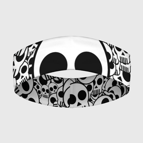 Повязка на голову 3D с принтом черепа чб в Кировске,  |  | 2d | 3d | black | black and white | halloween | white | белый | хэллоуин | хэлуин | чб | череп | черепа | черно белый | черный