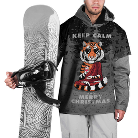 Накидка на куртку 3D с принтом Keep calm and Merry Christmas , 100% полиэстер |  | 2022 | beast | buddhist | heart | keep calm and merry christmas | meditation | new year | spruce forest | tiger | year of the tiger | буддист | год тигра | ельник | зверь | медитация | новый год | сердце | тигр | черные очки