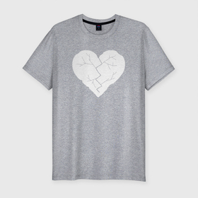 Мужская футболка хлопок Slim с принтом Брошенное сердце в Санкт-Петербурге, 92% хлопок, 8% лайкра | приталенный силуэт, круглый вырез ворота, длина до линии бедра, короткий рукав | боль | депрессия | замкнутость | осколки любви | последний шанс | рана