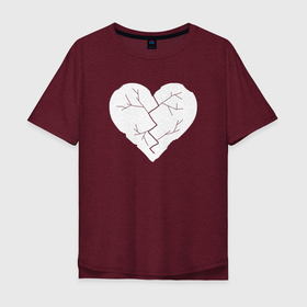 Мужская футболка хлопок Oversize с принтом Брошенное сердце в Санкт-Петербурге, 100% хлопок | свободный крой, круглый ворот, “спинка” длиннее передней части | боль | депрессия | замкнутость | осколки любви | последний шанс | рана