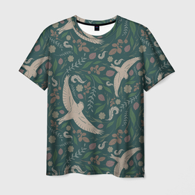 Мужская футболка 3D с принтом Ласточкина политра в Петрозаводске, 100% полиэфир | прямой крой, круглый вырез горловины, длина до линии бедер | авторские | животные | иллюстрация | тренд | тренды