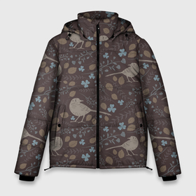 Мужская зимняя куртка 3D с принтом Осенняя абстракция в Новосибирске, верх — 100% полиэстер; подкладка — 100% полиэстер; утеплитель — 100% полиэстер | длина ниже бедра, свободный силуэт Оверсайз. Есть воротник-стойка, отстегивающийся капюшон и ветрозащитная планка. 

Боковые карманы с листочкой на кнопках и внутренний карман на молнии. | Тематика изображения на принте: абстракция | животные | осень | птица | тренд