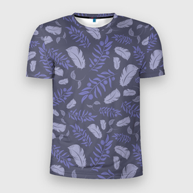 Мужская футболка 3D Slim с принтом Зимняя абстракция в Кировске, 100% полиэстер с улучшенными характеристиками | приталенный силуэт, круглая горловина, широкие плечи, сужается к линии бедра | абстракция | зима | паттерн | пейзаж | тренд