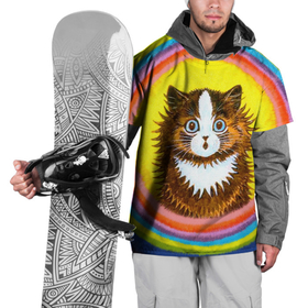 Накидка на куртку 3D с принтом Радужный кот Луиса Уэйна , 100% полиэстер |  | benedict cumberbatch | louis wain | the electrical life | антропоморфный кот | бенедикт камбербэтч | живопись | известный художник | кошак | кошачьи миры луиса уэйна | луис вэйн | луис уэйн | радуга | радужный кот