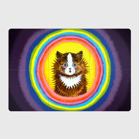 Магнитный плакат 3Х2 с принтом Радужный кот Луиса Уэйна в Тюмени, Полимерный материал с магнитным слоем | 6 деталей размером 9*9 см | benedict cumberbatch | louis wain | the electrical life | антропоморфный кот | бенедикт камбербэтч | живопись | известный художник | кошак | кошачьи миры луиса уэйна | луис вэйн | луис уэйн | радуга | радужный кот
