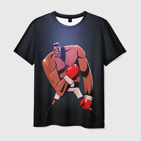 Мужская футболка 3D с принтом Мультяшный Али в Санкт-Петербурге, 100% полиэфир | прямой крой, круглый вырез горловины, длина до линии бедер | Тематика изображения на принте: box | muhammad ali | sport | sports | sportsmen | бокс | легенда | мухаммад али | мухаммед | спорт | спортсмен