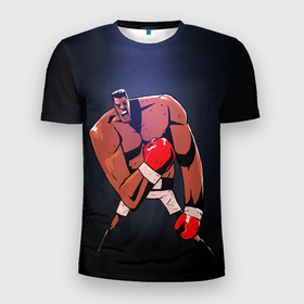Мужская футболка 3D Slim с принтом Мультяшный Али , 100% полиэстер с улучшенными характеристиками | приталенный силуэт, круглая горловина, широкие плечи, сужается к линии бедра | box | muhammad ali | sport | sports | sportsmen | бокс | легенда | мухаммад али | мухаммед | спорт | спортсмен