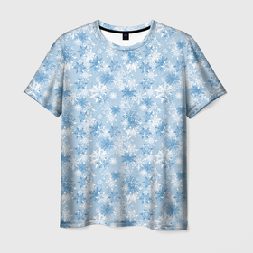 Мужская футболка 3D с принтом Морозное Снежное Утро в Тюмени, 100% полиэфир | прямой крой, круглый вырез горловины, длина до линии бедер | merry christmas | дед мороз | ёлка | зима | мороз | новый год | подарок | праздник | рождество | с новым годом | сантаклаус | снег | снеговик | снегурочка | снежинки | снежные узоры | узоры