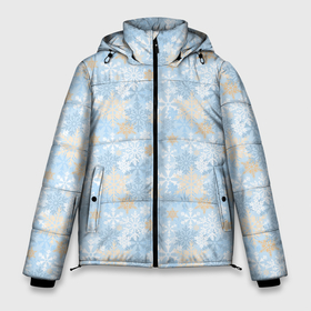 Мужская зимняя куртка 3D с принтом Узоры Снежинки в Тюмени, верх — 100% полиэстер; подкладка — 100% полиэстер; утеплитель — 100% полиэстер | длина ниже бедра, свободный силуэт Оверсайз. Есть воротник-стойка, отстегивающийся капюшон и ветрозащитная планка. 

Боковые карманы с листочкой на кнопках и внутренний карман на молнии. | merry christmas | дед мороз | ёлка | зима | мороз | новый год | подарок | праздник | рождество | с новым годом | сантаклаус | снег | снеговик | снегурочка | снежинки | снежные узоры | узоры